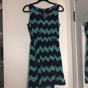teal and navy chevron dress!